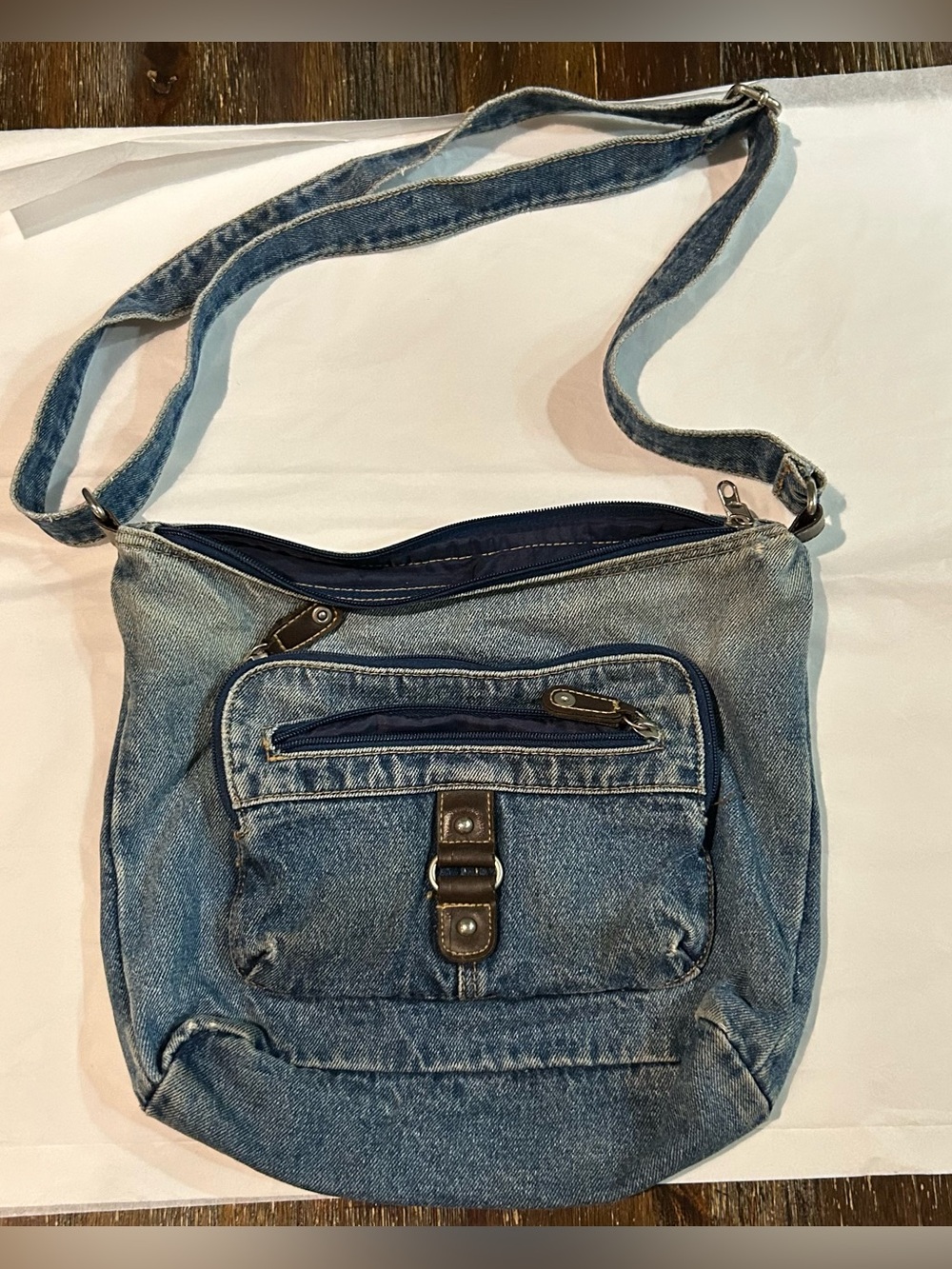 denim crossbody bag / jurse jean purse